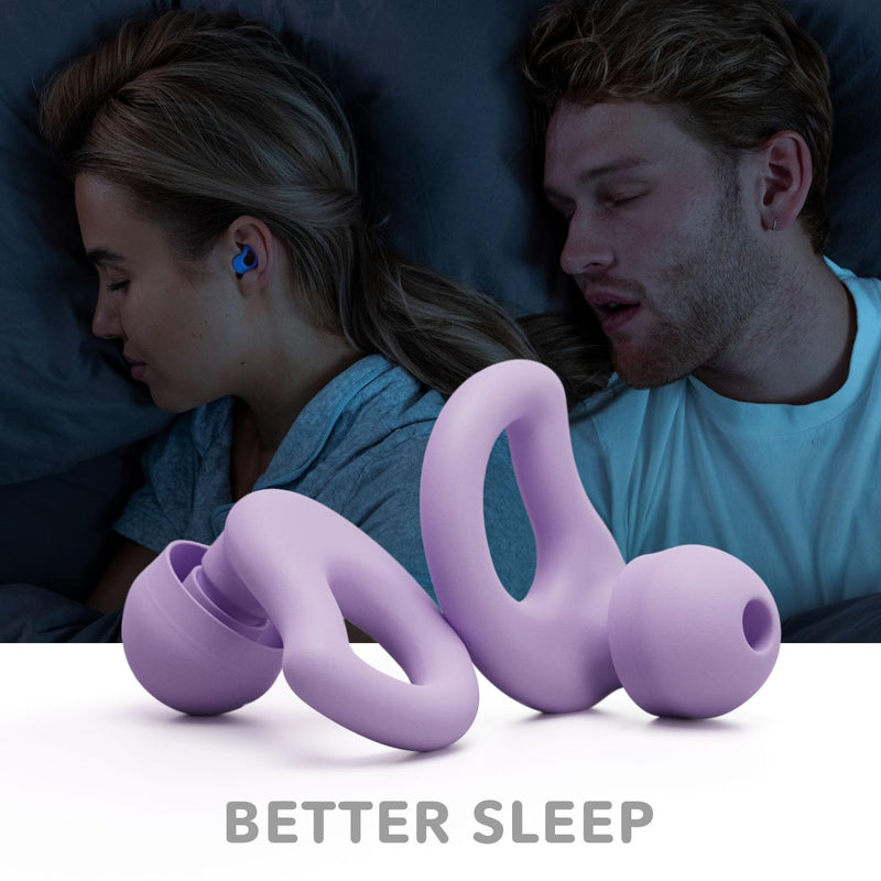 [Australia] - Everyday Earplugs – Ultra Soft, Customizable Sleep, Travel, Sensitivity, Noise Protection, for Sound Canceling Isolation, up to -30dB Reduction, NRR 15, Reusable and Sustainable (Purple) Purple 