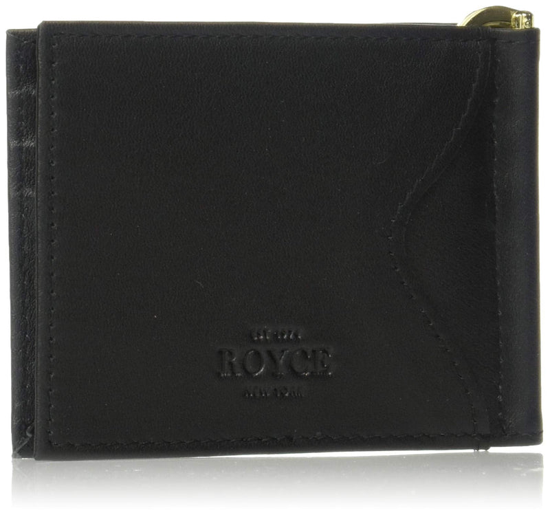 Royce Leather Rfid Blocking Money Clip Credit Card Wallet In Genuine Leather Travel Wallet, Black
