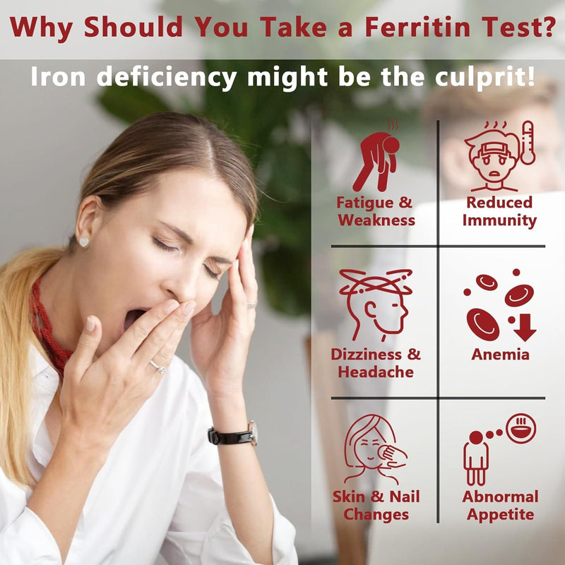 Iron Deficiency Test Kit – Accurate & Easy at-Home Test to Monitor Iron Levels, Suitable for Both Children and Adults（1Test） 1 Count (Pack of 1)