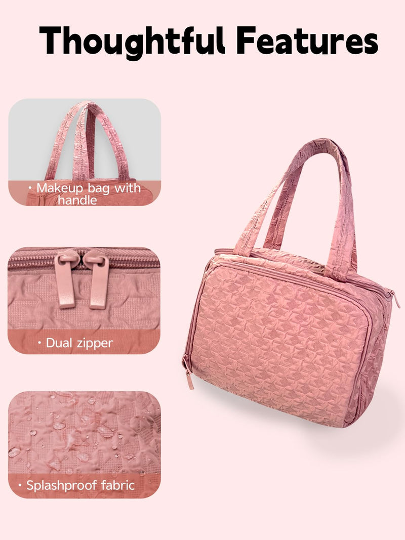 SMONT Combination sale of military green men's toiletry bag and pink women's toiletry bag