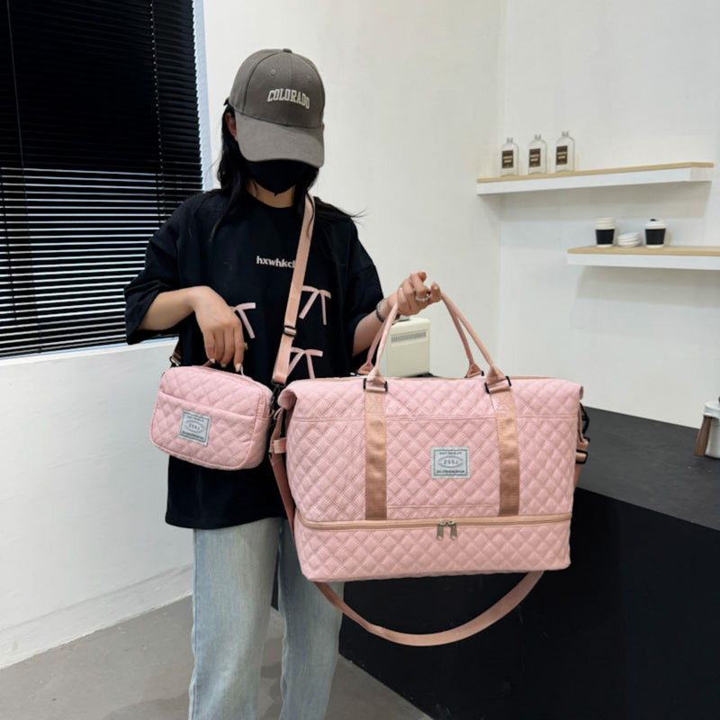 Travel Duffel Bags Weekender Bags for Women with Toiletry Bag and Shoe Compartment, Wet Pocket,Carry On Overnight Bag for Women Travel,Gym,Weekend.Hospital Bags for Labor and Delivery (Pink) Pink