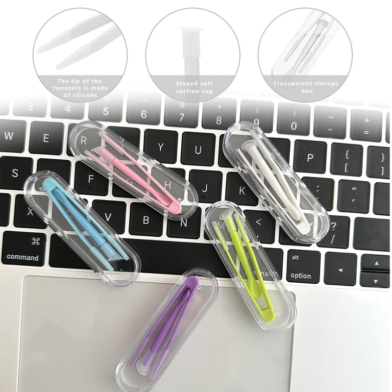 [Australia] - Pack of 6 contact lens insertion aids, contact lens tweezers, contact lens insertion aid, contact lens inserter remover, contact lens removal, plastic contact lens remover for travel, household 