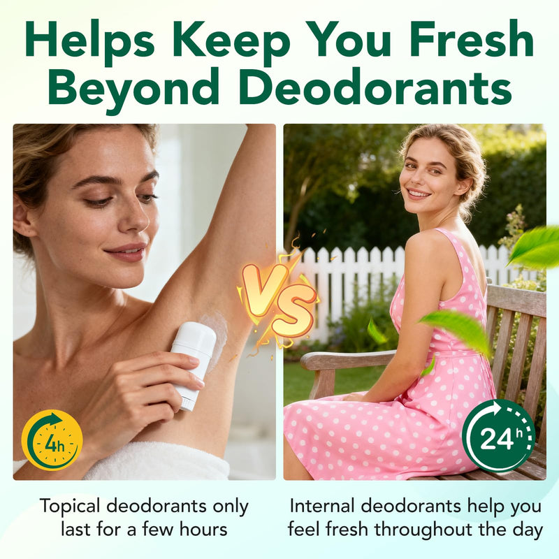 Body Deodorizing Supplement,Chlorophyll Capsules for Body Odor, Fresh Breath,Chlorophyll Capsules Supports Immunity and Digestion,for Men & Women,Vegan(120 Caps)