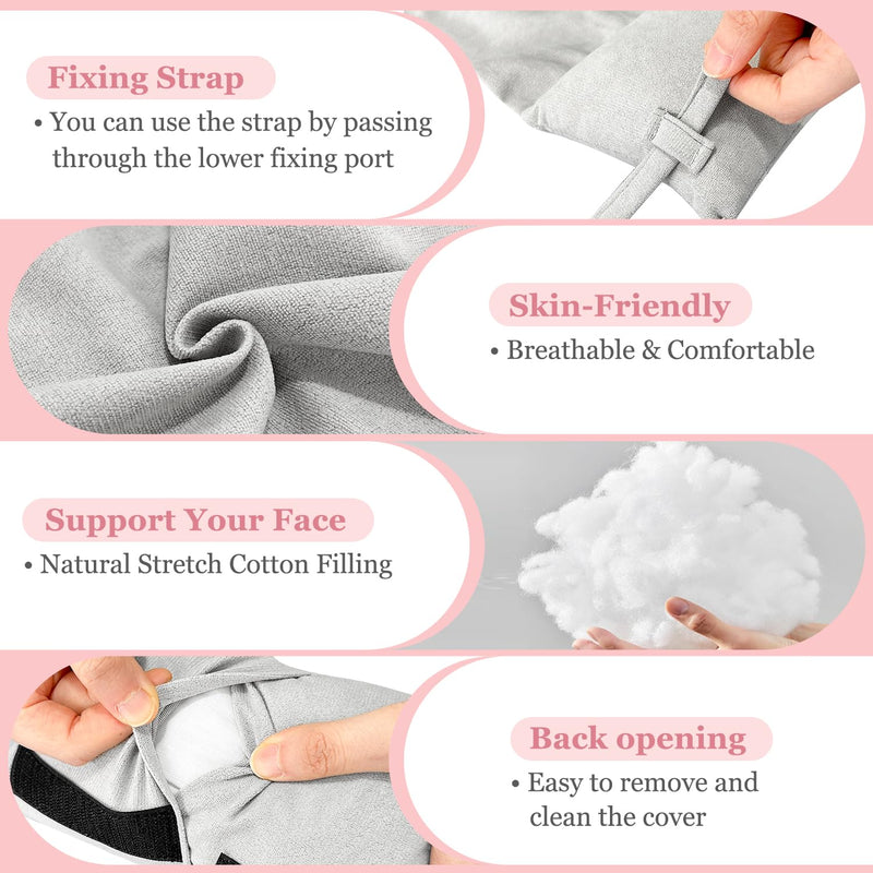 Anti Aging Pillow Beauty Anti Wrinkle for Face Sleeping Neck Stabilizer Back Sleep Trainer Post Face Surgery for Women Wrinkle Prevention Pillow Head Support Positioning Neck Upright Training Grey-polyester