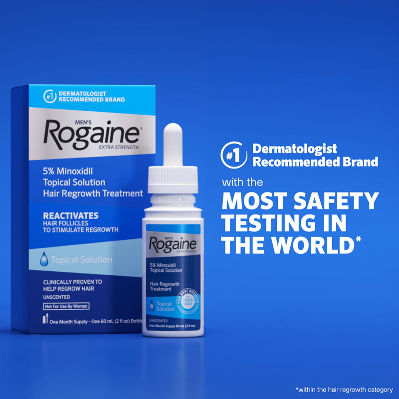 Men's Rogaine Extra Strength 5% Minoxidil Solution, 1 Mo Supply, 2 Fl Oz Solution Topical Treatment (1-Month Supply)