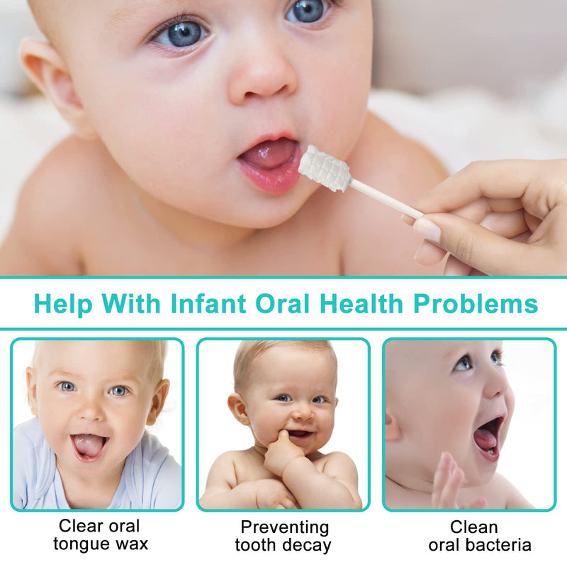 [Australia] - Baby Tongue Cleaner,Disposable Baby Mouth Cleaner, Soft Gauze Toohthbrush Newborn Oral Cleaning Stick Dental Care for 0-36 Month Baby (100) 100 