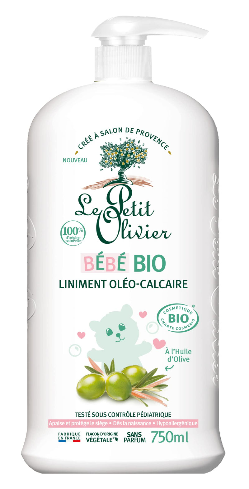 [Australia] - LE PETIT OLIVIER - Oil-lime liniment - Organic baby - from birth - gently cleanses the baby's buttocks - certified organic - 100% natural origin - tested under pediatric oil-lime liniment 