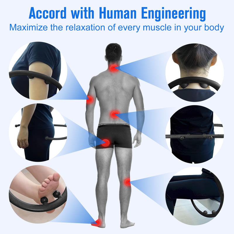 [Australia] - Trigger Point Massage Tool,Two Shapes Handheld Back and Neck Massager for Pain Relief,Muscle Release Tool Manual Massage Hook Back Neck Shoulder Massager Black - Gift for Women & Men 