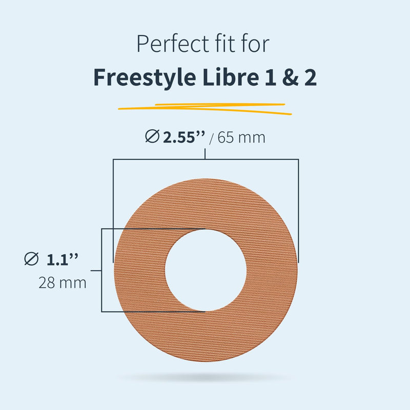 MySweetStitch - 25 x Freestyle Libre 1 & 2 Patches, Ring Patch Ø 65mm, Inner Ø 28mm, Waterproof, Breathable, Skin-Friendly, Made in Germany, Pastel 25 piece