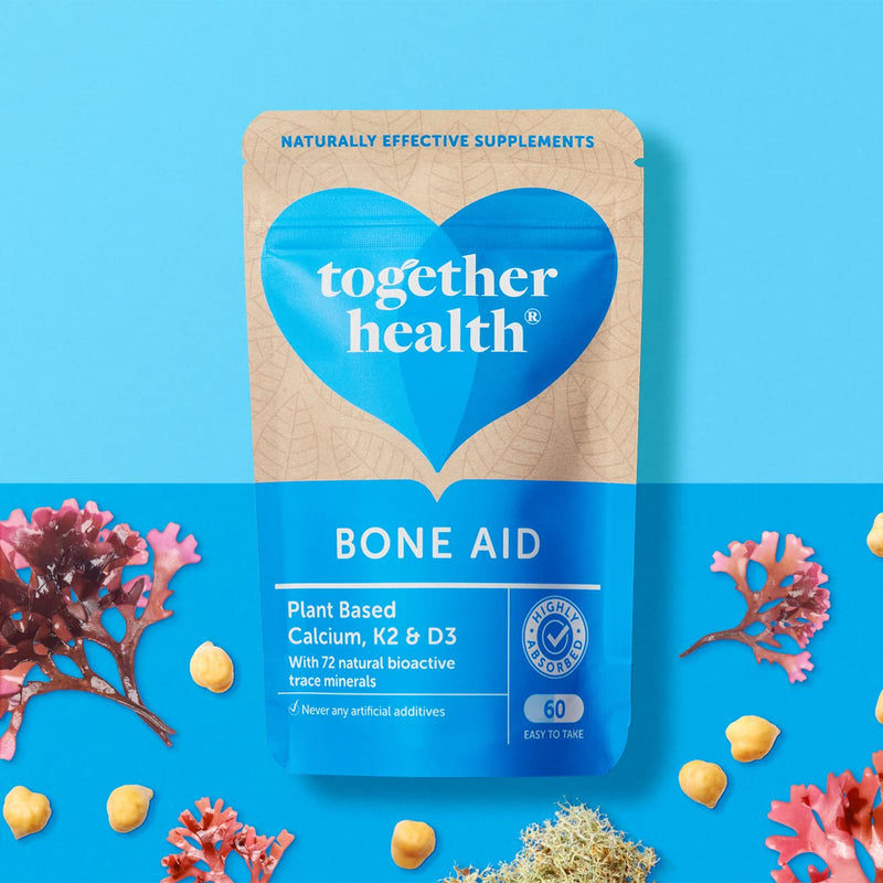 Bone Aid – Together Health – Plant-Based Calcium & Vitamins K2 & D3 – Vegan Friendly – Made in The UK – Pack of 2-120 Vegecaps 120 Count (Pack of 2)