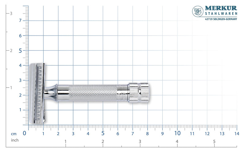 MERKUR 37C Double Edge Safety Razor | Slant Bar Design - Standard Handle | Made in Germany | Plastic-Free | Two Piece Design 1 Count (Pack of 1) MK-37001