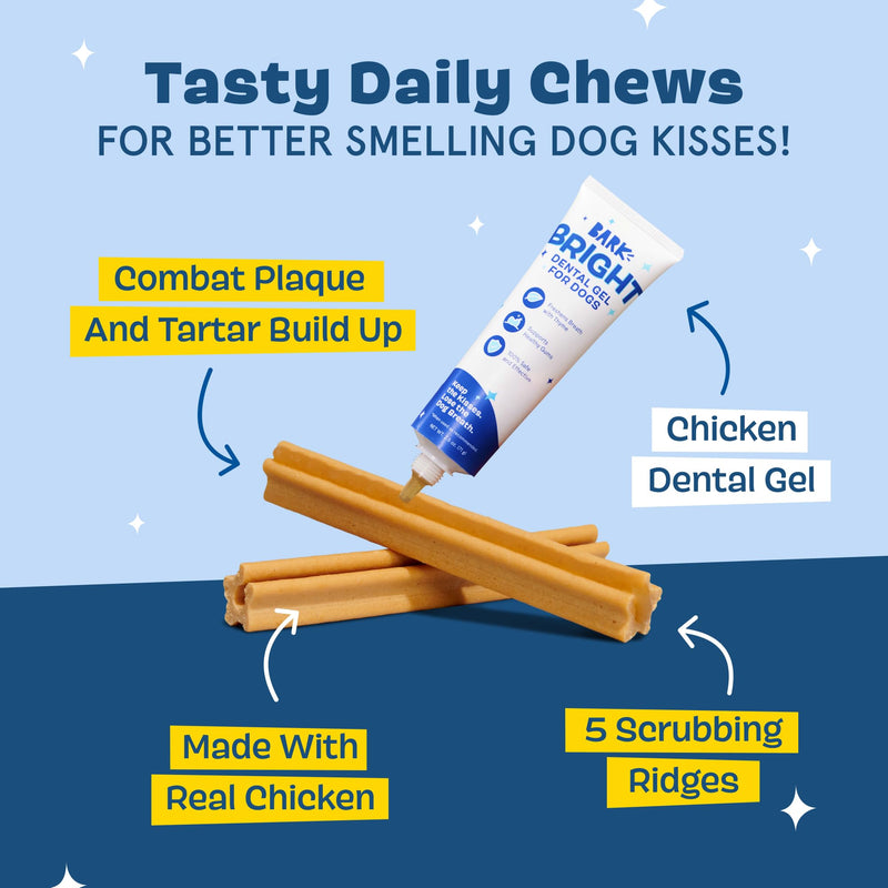 [Australia] - Barkbox Bright Original Dog Dental Kit, 30 Teeth Cleaning Chew Sticks & Toothpaste - Medium Breeds 