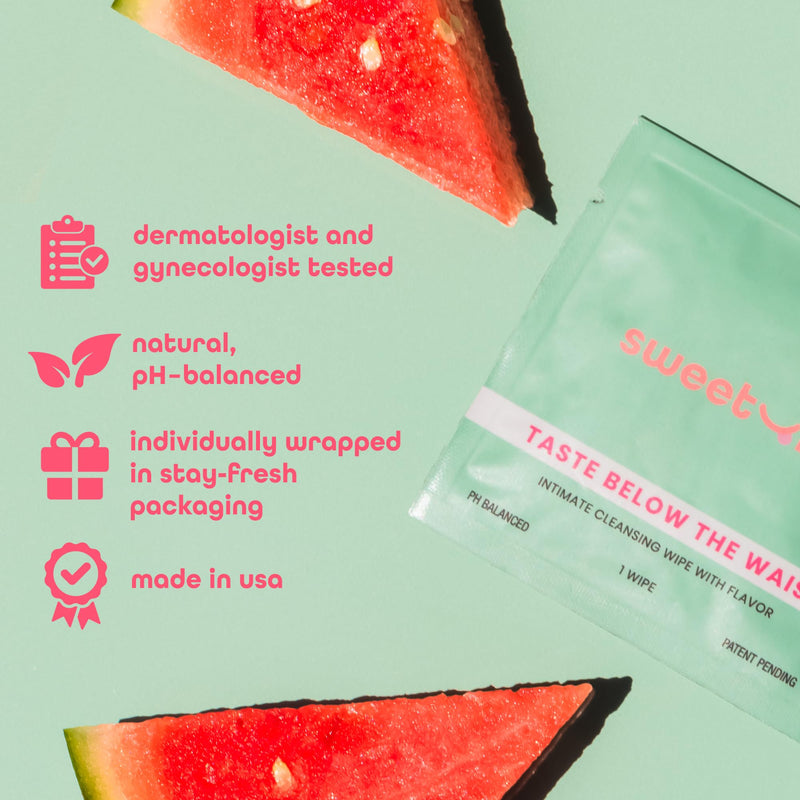 [Australia] - Feminine Wipes For Women, Individually Wrapped - pH Balanced Flavored Intimate Wipes - Pack of 10 (Watermelon) Watermelon 1 Count (Pack of 10) 