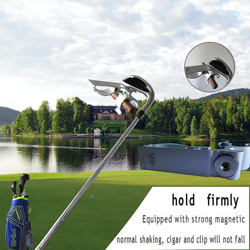 [Australia] - Cigar Holder, Durable Cigar Clip, Cigar Accessories， single cigar holder cigar holders for men cigar holders Cigar Stand Can Hold 30-60 Rings Cigars,Cigar For Men/Golfer 1 pc (grey) 