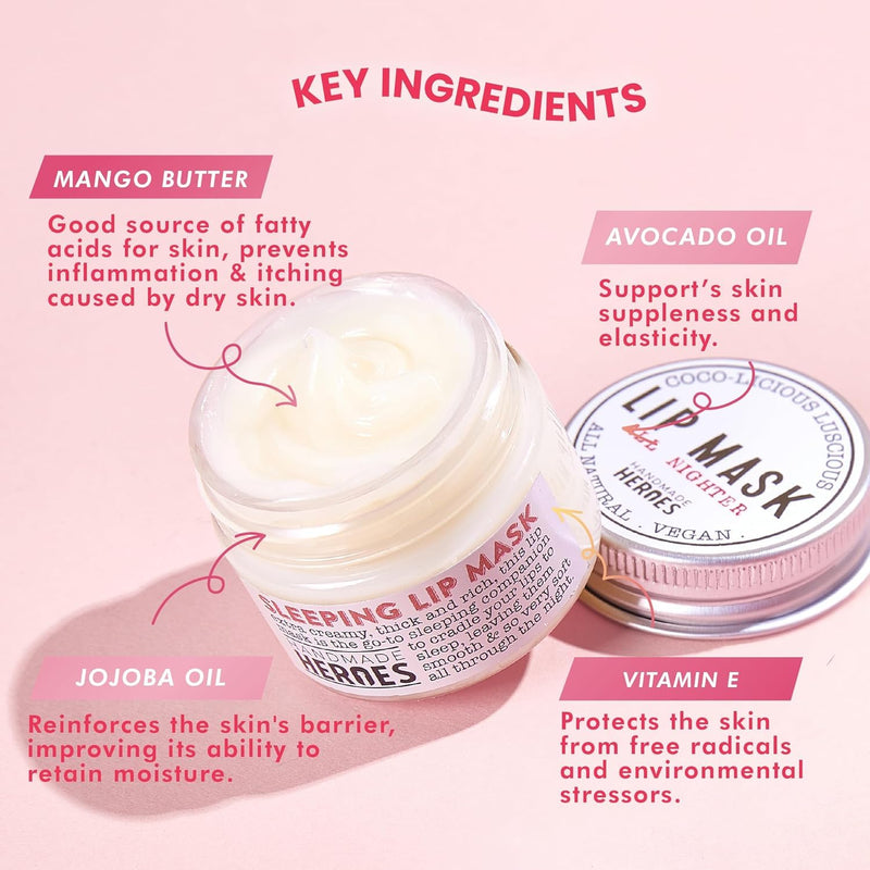 100% Natural Lip Butter Sleeping Lip Mask, Overnight Lip Moisturizer and Conditioner for Dry Lips. Intensive Lip Balm and Lip Therapy Skin Care with Mango butter (Original All Nighter) 01 - Original All Nighter