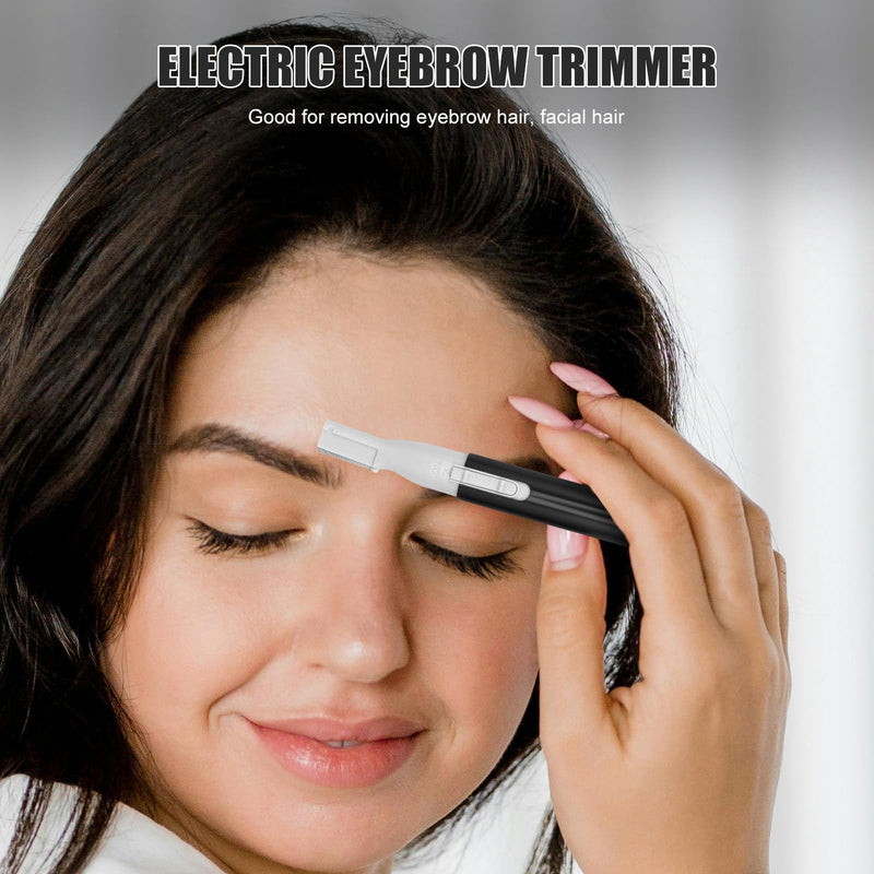 [Australia] - LEDMOMO Mini Eyebrow Trimmer Shaver Electric Eyebrow Razor Remover for Women (Black) 