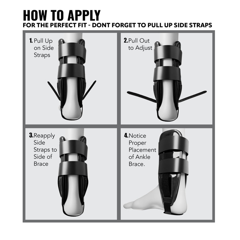 [Australia] - AnklePro Air Gel Stirrup Ankle Brace, Hard Core Side Stabilizer With Removable Cold Therapy Air Cushion & Gel Pad for Ankles, Ankle Brace for Women and Men, Ankle Support, Regular, White 
