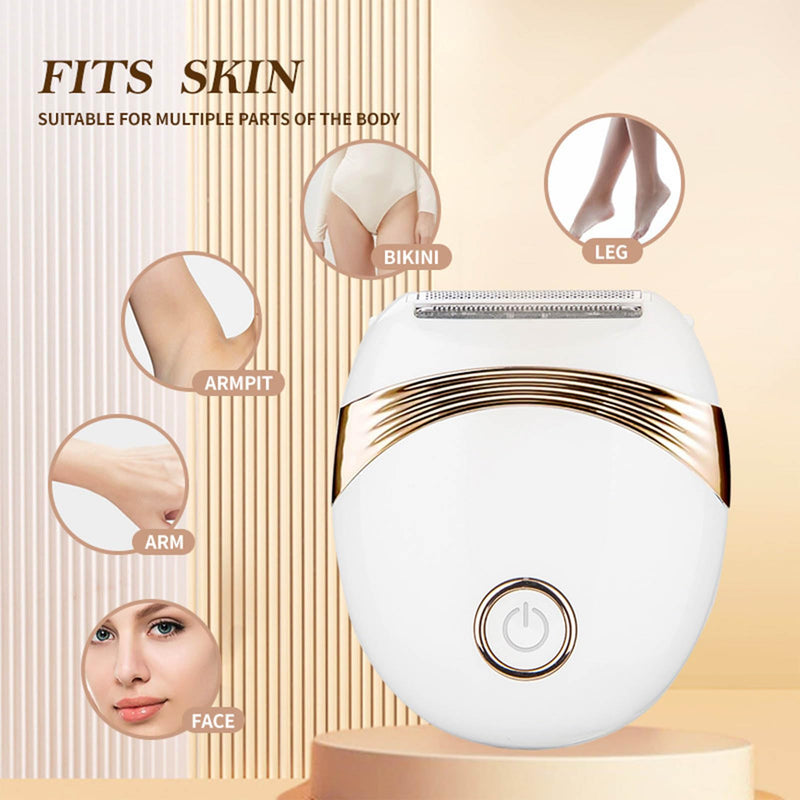 [Australia] - Portable Electric Razor Bikini Trimmer for Women, Skin Epilator for Face, Epilators Hair Removal for Women, Wet & Dry Hair Removal Device for Arms, Legs, Face, Underarm (White) White 