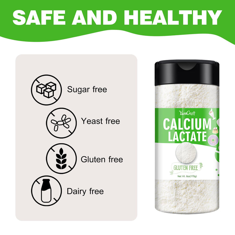 [Australia] - 170g Calcium Lactate Powder - Vegan - 100% Pure - Food Grade - Retain the Shape of Food - Calcium Powder Supplement - Supports Bone Health - Suitable for Baking Milk Bread Pastries 
