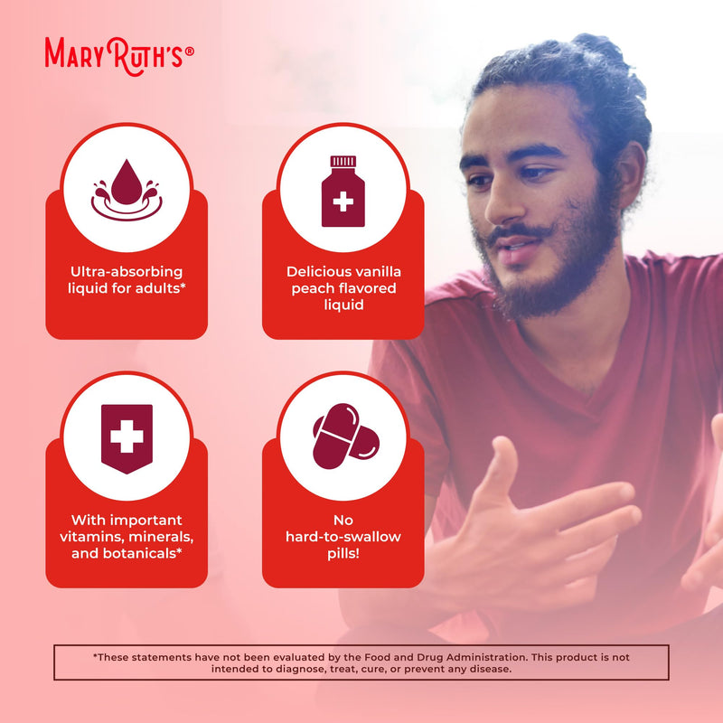 MaryRuth Organics Multivitamin for Men | USDA Organic | Sugar Free Mens Multivitamin Liposomal | Liquid Vitamins for Men | Immune Support Supplement & Overall Wellness | Vegan | 14-0.5 Fl Oz Pouches | 0.5 Fl Oz