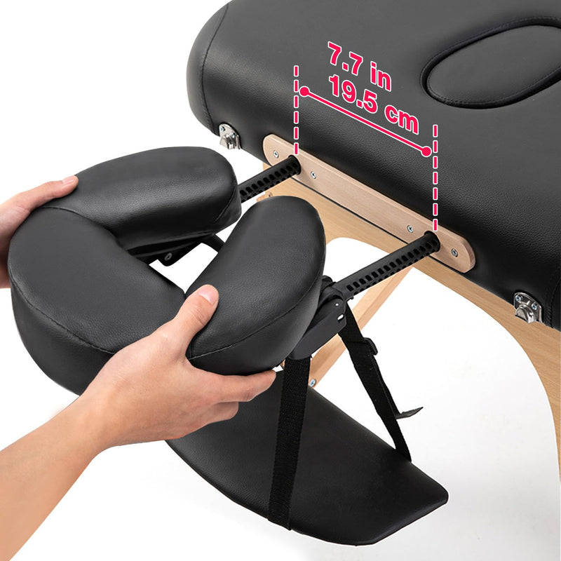 [Australia] - Universal Massage Table Face Cradle & Cushion, Adjustable Massage Chair Spa Bed Headrest & Face Pillow Support, Massage Platform Head Rest Cushion Cradle for Salon Home Mattress Top Massage Kit Face Cradle & Cushion - Black 