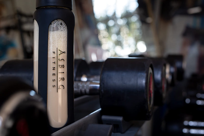 [Australia] - Asbirg Fitness | Glass protein shaker | Protein Shaker | Drinking bottle | with spiral ball| BLACK 