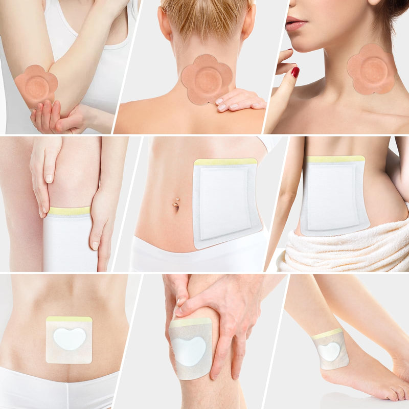 [Australia] - 30 Pcs Castor Oil Patches with Castor Oil Organic Cold Pressed Unrefined Glass Bottle(3.5oz),Cotton Caster Oil Pack Wrap for Waist Back Neck Arm Belly,Self-Adhesive Disposable for Convenient Use Daily Use Set 