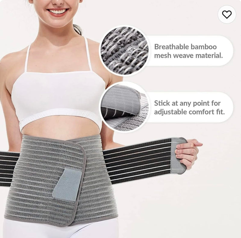 Mama Sue's Postpartum Recovery Belly Wrap Waistband or Post Surgical Adjustable Girdle, Great for Back Pain and Abdominal Compression (Small/Medium) Small/Medium