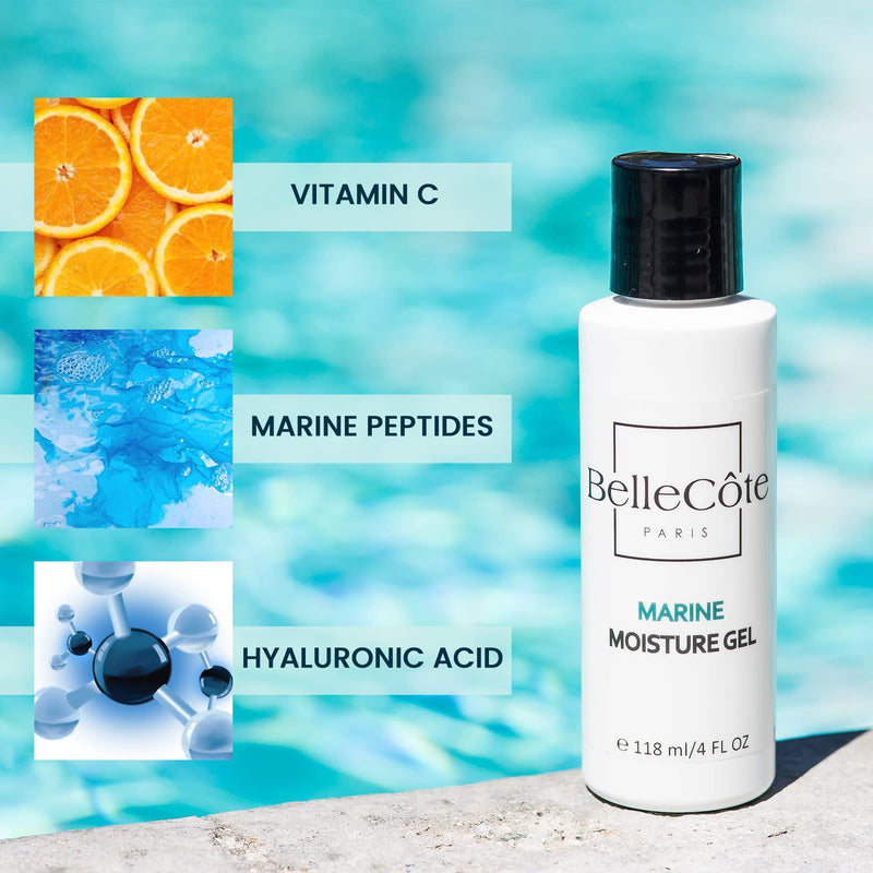 Vitamin C Face Moisturizer Gel - Oil-Free Gel for Skin Hydrate, Dark Spot Corrector, Pore Minimizer, Wrinkle Care, Rosacea Treatment for Face With Pure Hyaluronic Acid & Marine Collagen | 4 oz / 118ml
