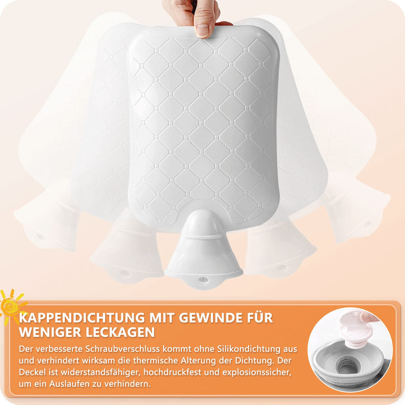 [Australia] - Hot Water Bottle Belt, Fesaizwi 1L Hot Water Bottle Belt 3 in 1 Portable PVC Hot Water Bottle, Hot Water Bottle with Soft Cover and Waist Cover, for Neck and Shoulder Back Legs Gray Puppy 
