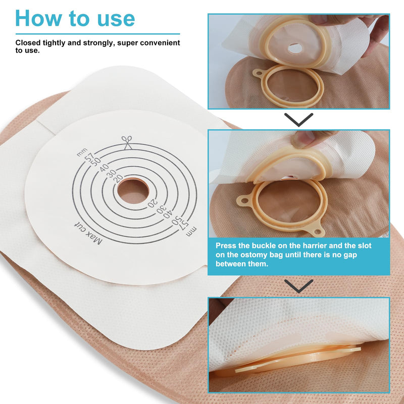[Australia] - 21PCS Ostomy Bags,Colostomy Supplies,Two Piece Drainable Ostomy Pouch for Ileostomy Stoma Care, Cut-to-Fit (15pcs Bags+6pcs Barrier) 15+6pcs Two-piece Ostomy Bag 
