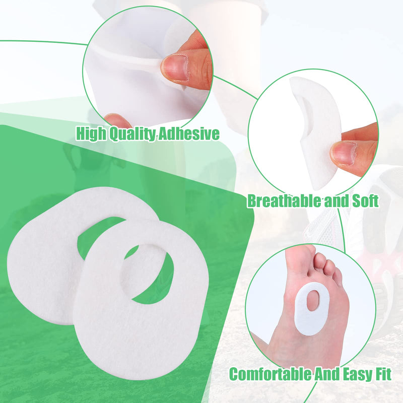 [Australia] - WILLBOND 60 Pcs Callus Pads Soft Felt Callus Oval Shape Corn Pads for Bottom of Foot Adhesive Foot Corn Pads for Men and Women Feet Toes Heel Pain Relief, White 