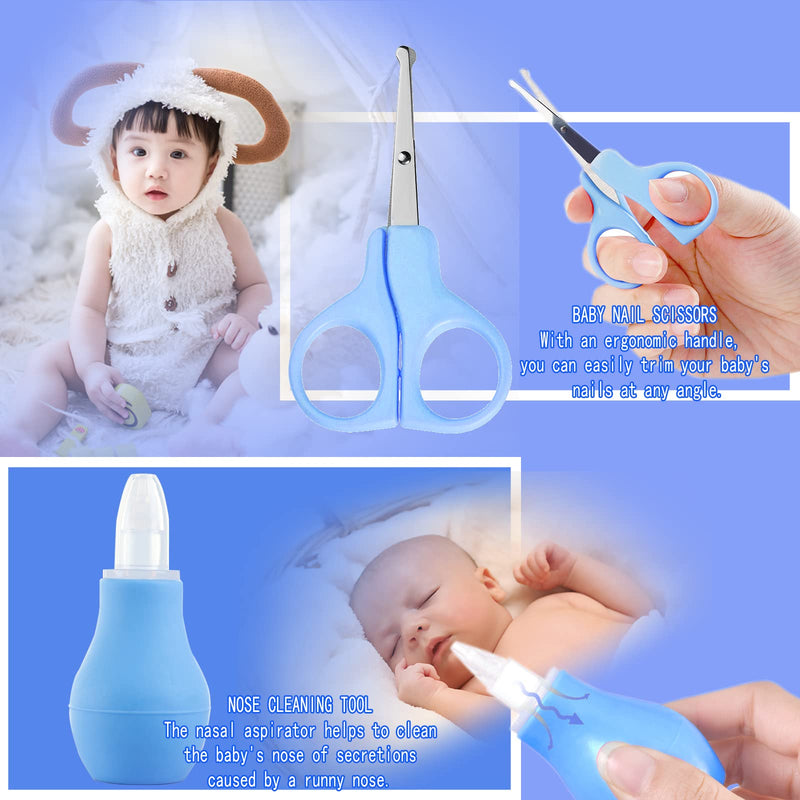 [Australia] - Baby Care Kits,Baby Grooming Kit,10 in 1 Newborn Essentials Must Haves,Baby Nail Clippers Baby Brush Baby Comb Earpick Nose Cleaning Tool Baby Nail File Nursing Baby Kit ÔºàBlueÔºâ Blue 