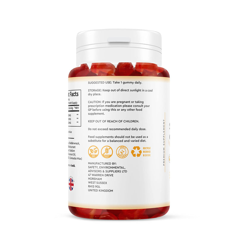 Irish Sea Moss Gummies 1500MG - 1 Month Supply 30 Vegan Gummies - Bladderwrack, Burdock Root, Irish Sea Moss High Strength