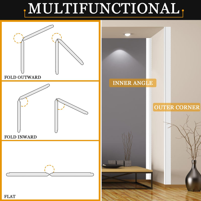 [Australia] - Wall Corner Protector Self-Adhesive Flexible ‚Äì Durable Rubber, Furniture Edge Guard, Easy to Install, White, Prevents Wall Damage, Ideal for Home or Office Use 1.6in√ó20ft Flat 