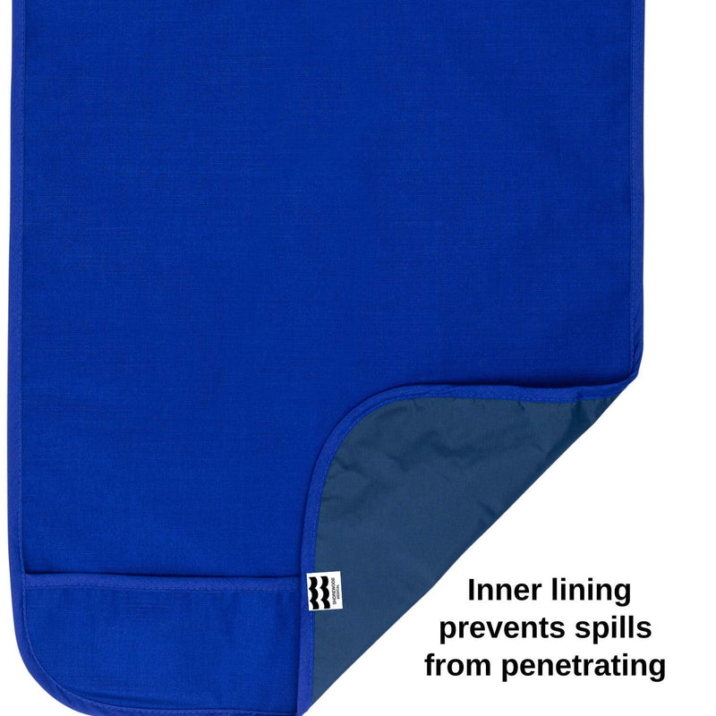 [Australia] - Adult Bib for Men, Women. Waterproof Inner Lining Prevents Stains. Convenient Machine Wash & Dry. NOW in Regular & Wide 1 Count (Pack of 1) Royal Blue 