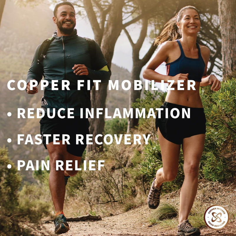 [Australia] - Copper Fit Mobilizer Arch Flex Wrap – Adjustable Compression – Advanced Relief & Recovery from Foot Pain, Plantar Fasciitis, Heel Spurs, Swelling & Inflammation – One Size Fits Most - Foot Support for Men & Women 