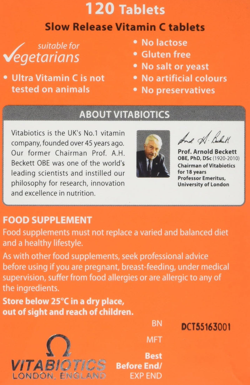 Vitamin C Tablets Sustained Release with Bioflavonoids - 120 Tablets 120 Vitamin C Tablets