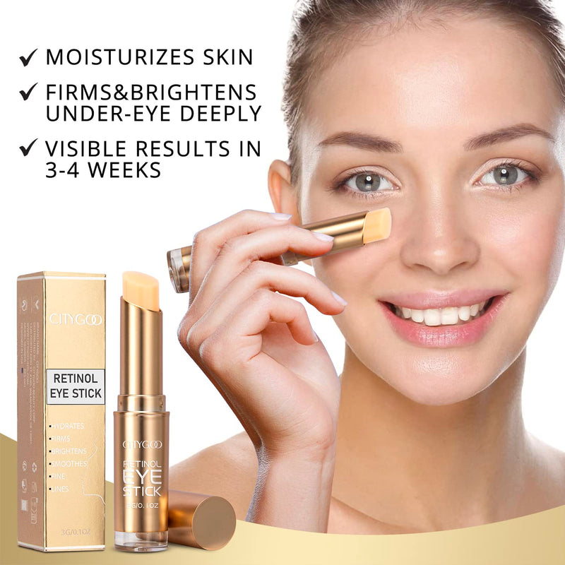 [Australia] - Retinol Eye Stick With Collagen, Hyaluronic Acid For Dark Circle, Wrinkles in 3-4 Weeks, Under Eye Cream Anti Aging, For Puffiness and Bags Reduces Fine Lines 