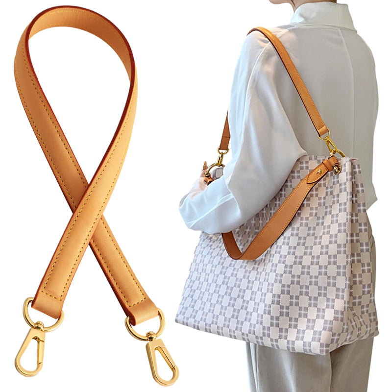 jiesinlov Genuine Vachetta Leather Replacement Straps Purse Shoulder short Strap conversion kit for Graceful tote soft speedy Alma And Dauphine Bags Brown (W0.7in,L25.6in-Beeswax) W0.7in&l25.6in-beeswax