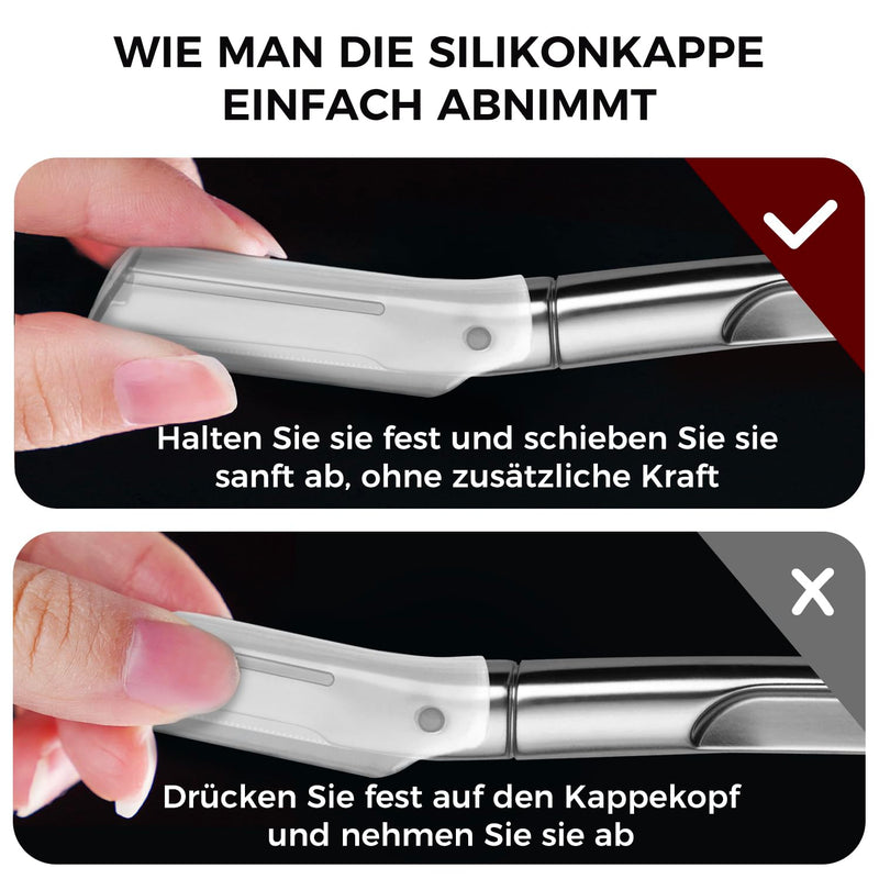[Australia] - ZOMCHI Eyebrow Razor, Facial Razor for Men and Women, Eyebrow Trimmer with Precise Silicone Case, Facial Razor with 11 Blades (Silver) Metal Silver 