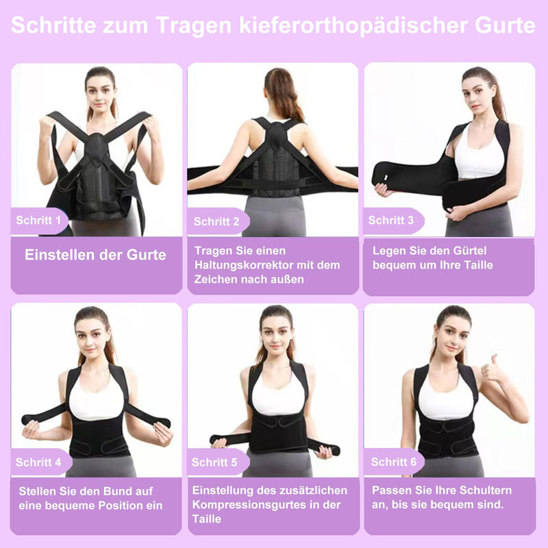 [Australia] - DAILIENFUS Back Straightener, Posture Correction Back Women and Men Adjustable Posture Correction Strap Breathable Back Posture Corrector-Adjustable Straight Posture Trainer (Grey, M) Grey 