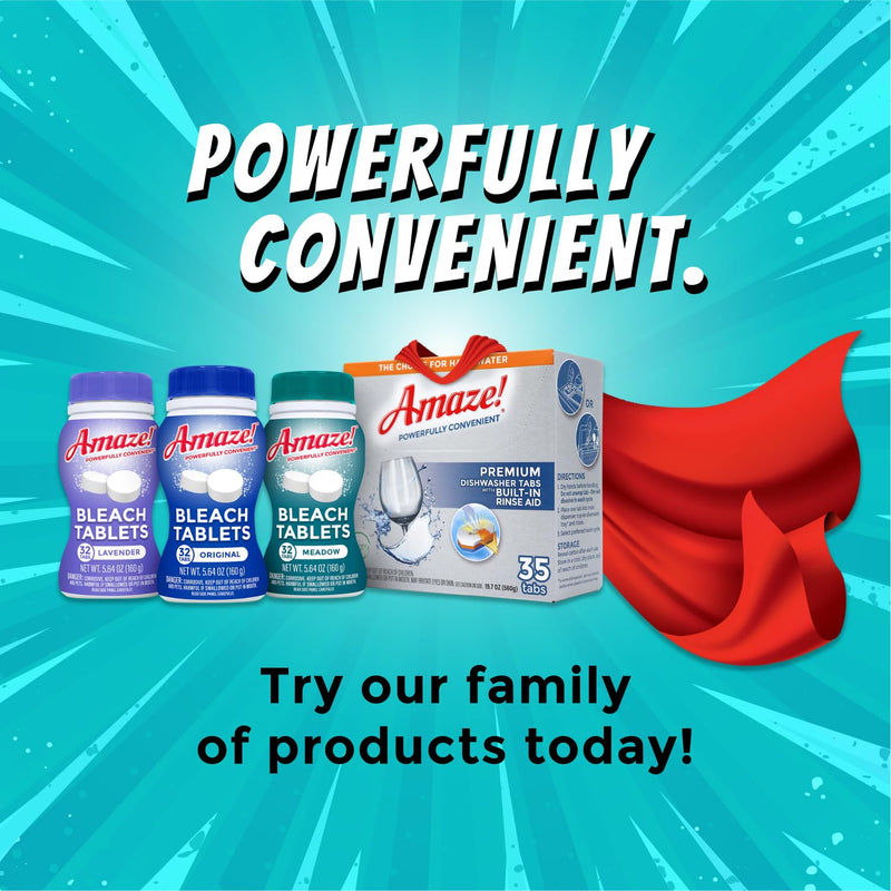 [Australia] - AMAZE Ultra Concentrated Bleach Tablets [32 tablets] - Lavender Scent - for Laundry, Toilet, and Multipurpose Home Cleaning. No Splash Liquid Bleach Alternative 32 Count (Pack of 1) 