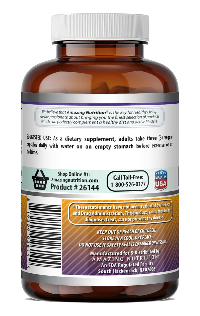 Amazing Formulas L-Ornithine 1500 Mg Per Serving Veggie Capsules Supplement | Non-GMO | Gluten Free | Made in USA (120 Count) Unflavored - 120 Count