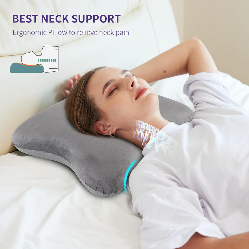 [Australia] - Ear Pillow, Upgrade Memory Foam EarPain Relief, CNH Pillow for Ear Piercings, Light Grey 