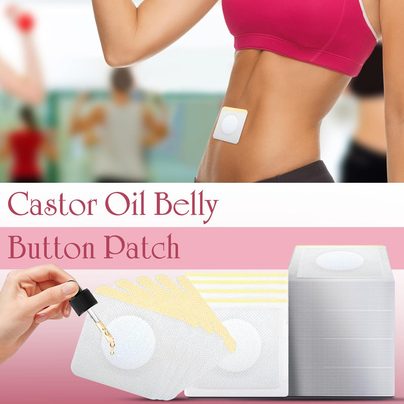 [Australia] - Castor Oil Patches, 100PCS Castor Oil Belly Button Patch Disposable Organic Cotton Self-Adhesive Pads for Belly Button, Anti Leakage Design, Breathable & Portable, No Wash 1 Count (Pack of 100) 