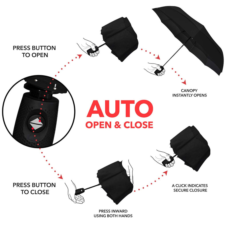 Cafe Du Chateau French Press & Repel Umbrella Travel Umbrella Bundle - Enjoy Perfect Coffee and Stay Protected from Rain