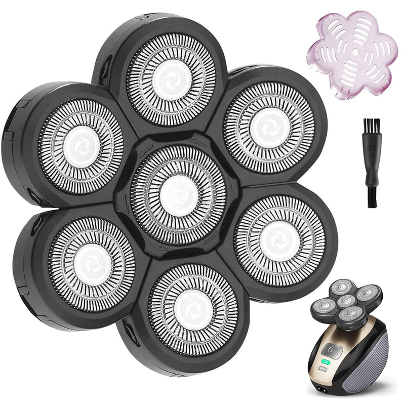 Universal Upgrade 7 Blades Head Shaver Replacement Heads Compatible with Freedom Gold shaver and some brands. 7D Electric Shaver Replacement Heads Waterproof Easy to Clean With Cleaning Brush 7d Black
