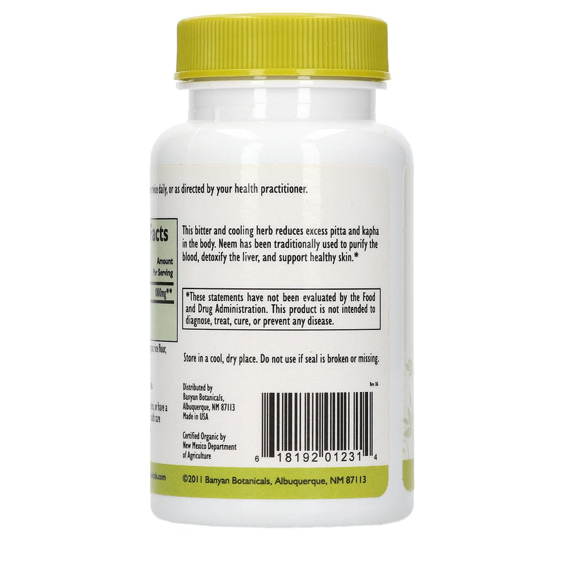 [Australia] - Banyan Botanicals Neem Tablets – Organic Neem Leaf (Azadirachta Indica) – Supports Natural Detoxification, Healthy Skin, and Immune Health* – 90 Tablets – Non-GMO Sustainably Sourced Vegan 