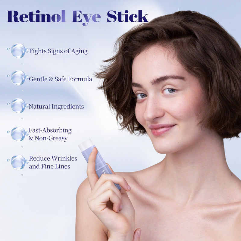 [Australia] - Retinol Eye Stick, Under Eye Balm for Dark Circles and Puffiness, Anti Aging Caffeine Cream Reduces Fine Lines, Wrinkles Moisturizer Stick (0.24oz/7g) 